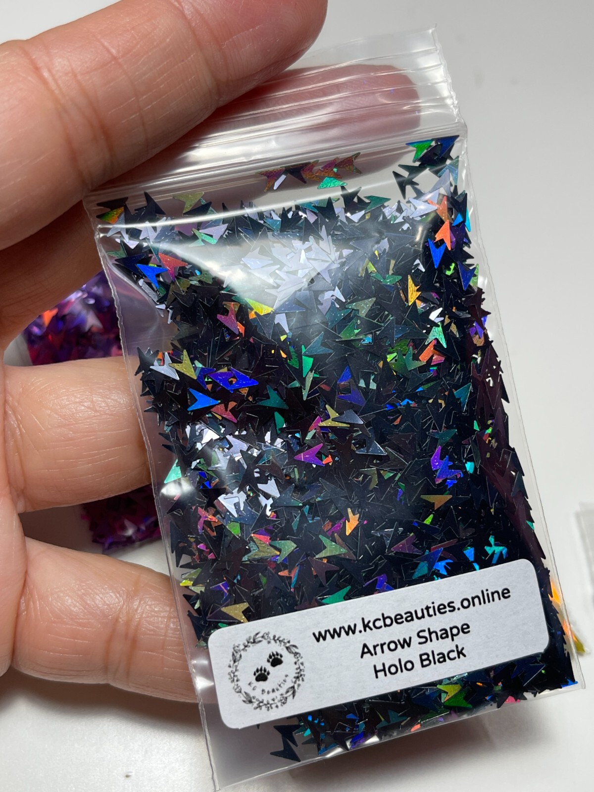 5G Holographic Black Arrow shape Glitter for nail acrylic gel craft US Seller