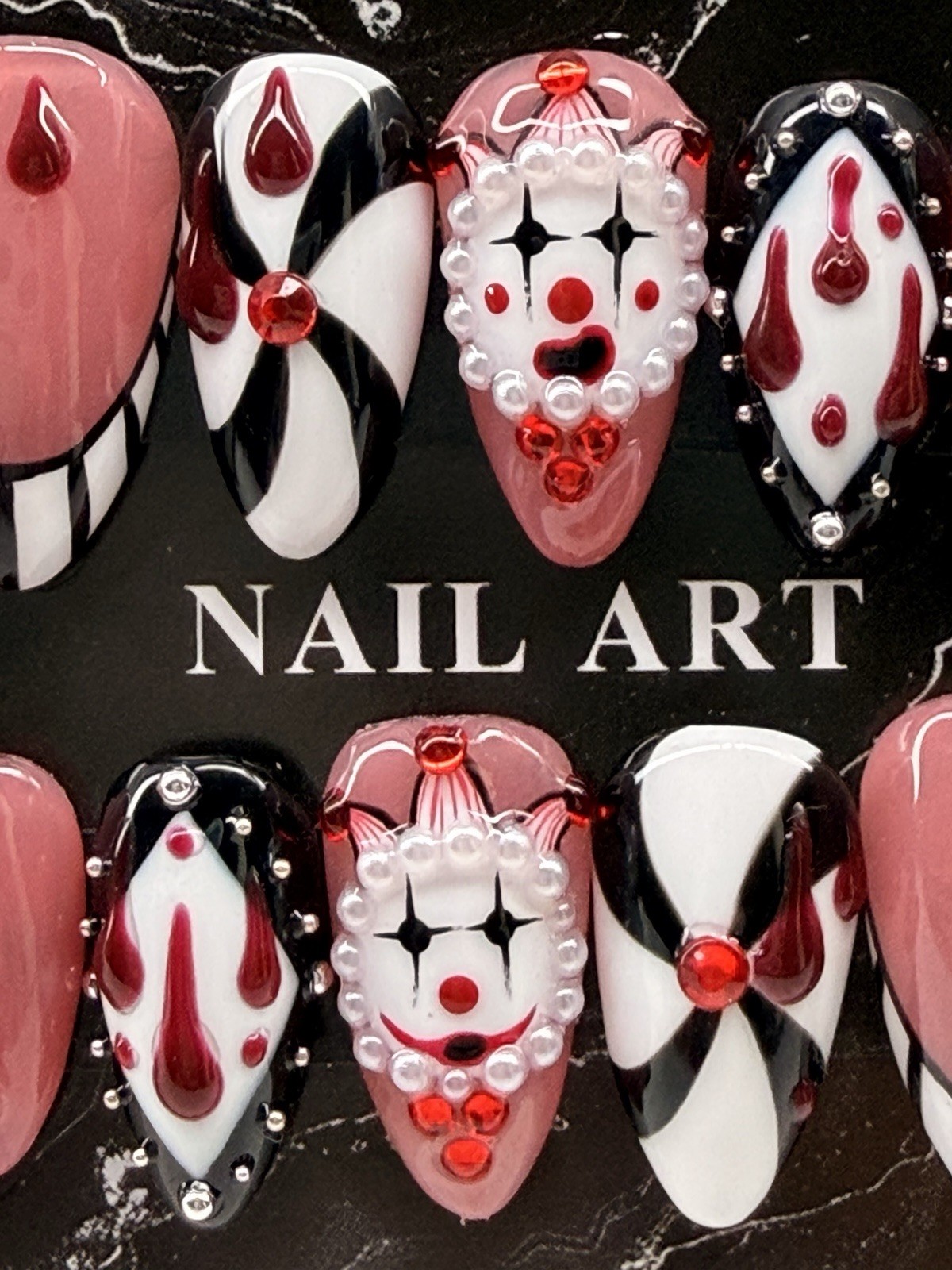 Halloween Acrylic Handmade Medium Full Cover Press-On Nails