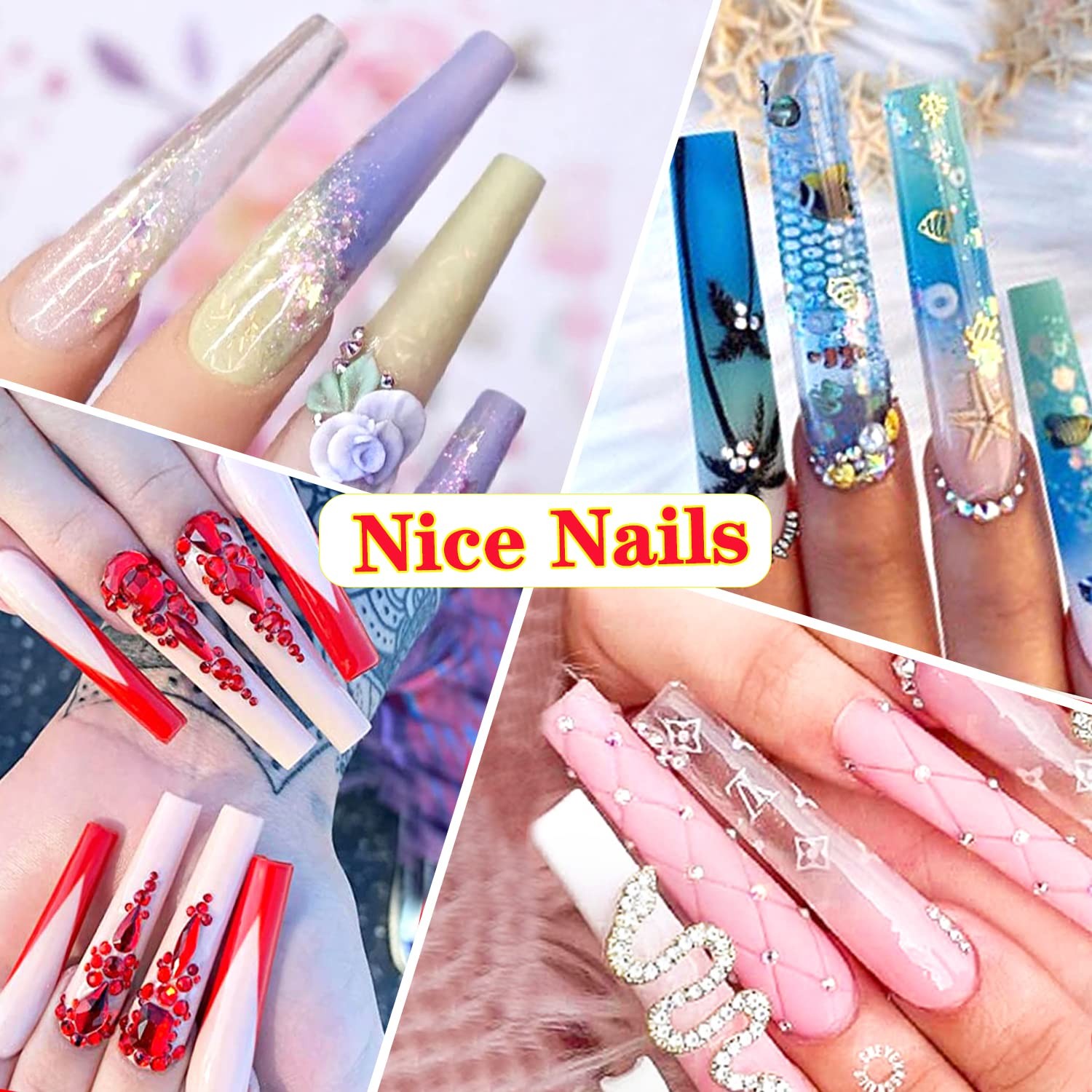Coffin Nail Tips 600PCS XXXL No C Curve Clear Half Cover Flat Extra Long 12