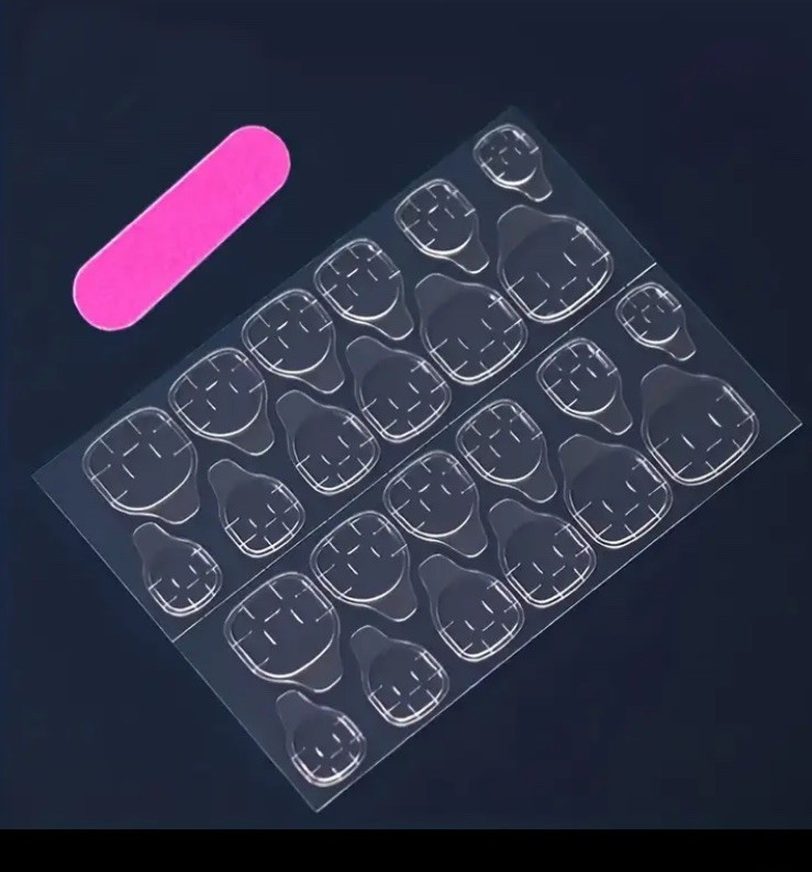 24pcs Romantic Love Clouds Long Coffin Press On Nails Boxed With Glue & Tabs