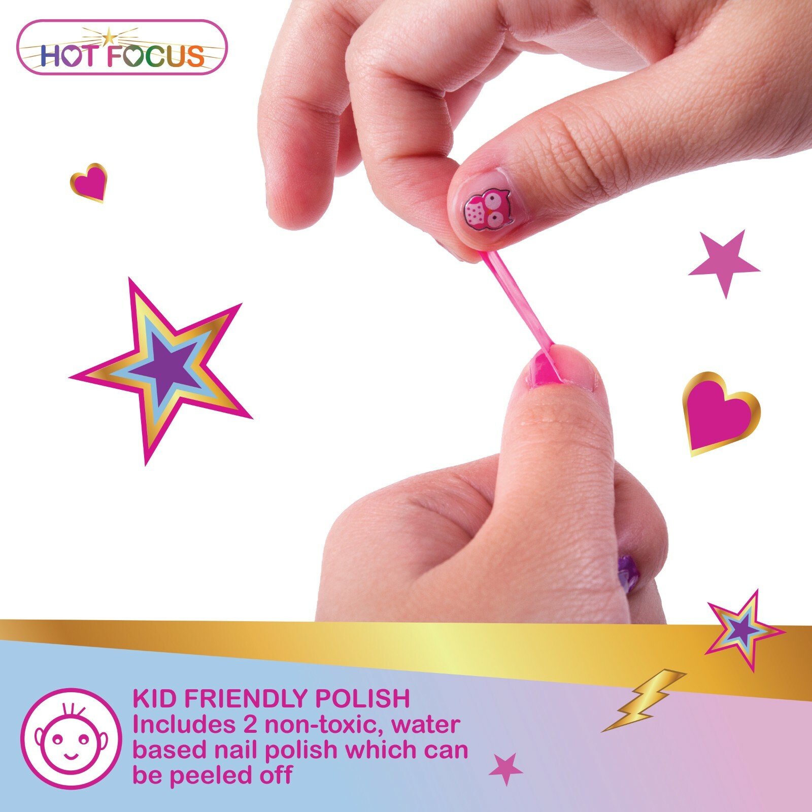 Girls Nail Art Set – 168 Piece Unicorn Non-Toxic Scented Peel Off Nail Polish