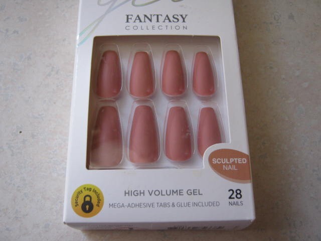 1 Kiss Gel Fantasy FS01 85668 LONG Solid Dark Pink Matte 28 Sculpted Nails