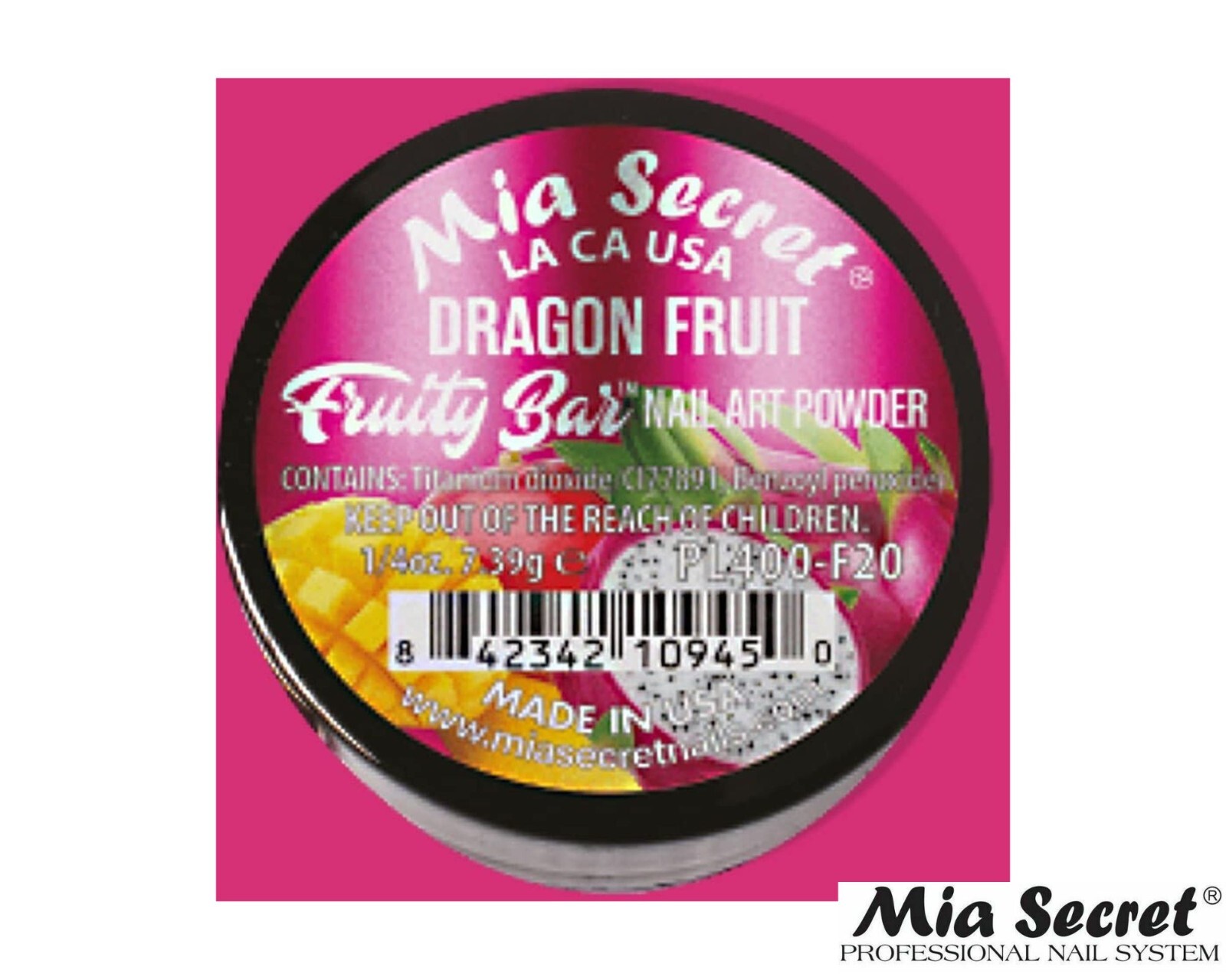 Mia Secret Nail Art Powder Fruity Bar Collection (DRAGON FRUIT) 1/4oz