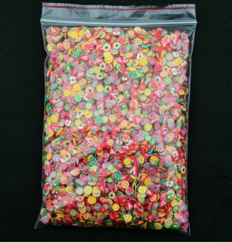 1000 Pcs Nail Art Fruit Flower Feather Fimo Slices For Slime DIY Crafts Decor