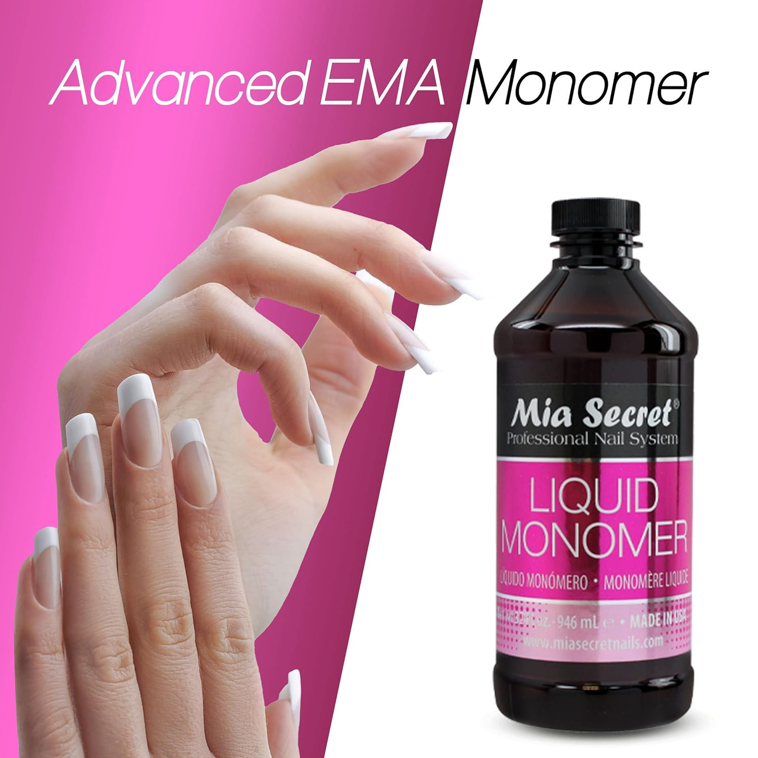 32 Oz Liquid Monomer – Professional Acrylic Nail Liquid for Acrylic Powder – EM