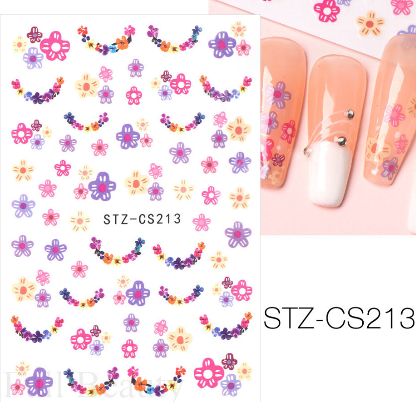 Nail Art Rose Flower Butterfly Hello Kitty Bow Decal Self Adhesive stickers NS50