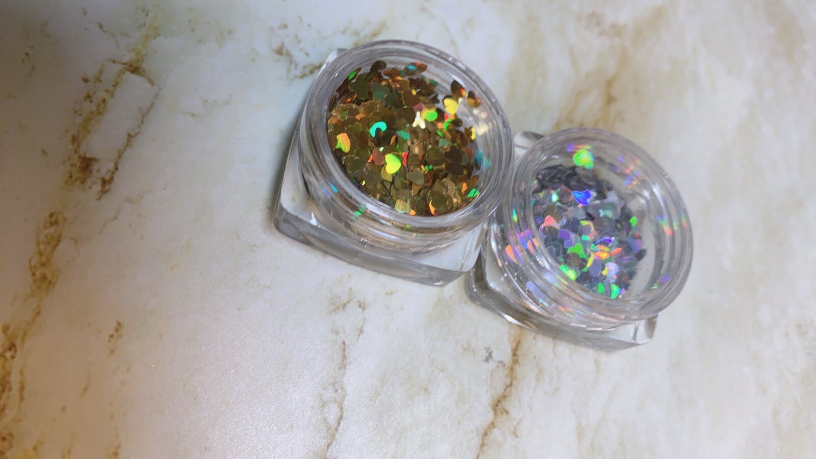 Gel Nail Acrylic / Nail Art Deco Assort Crystal 3D Heart Gold Silver From Japan