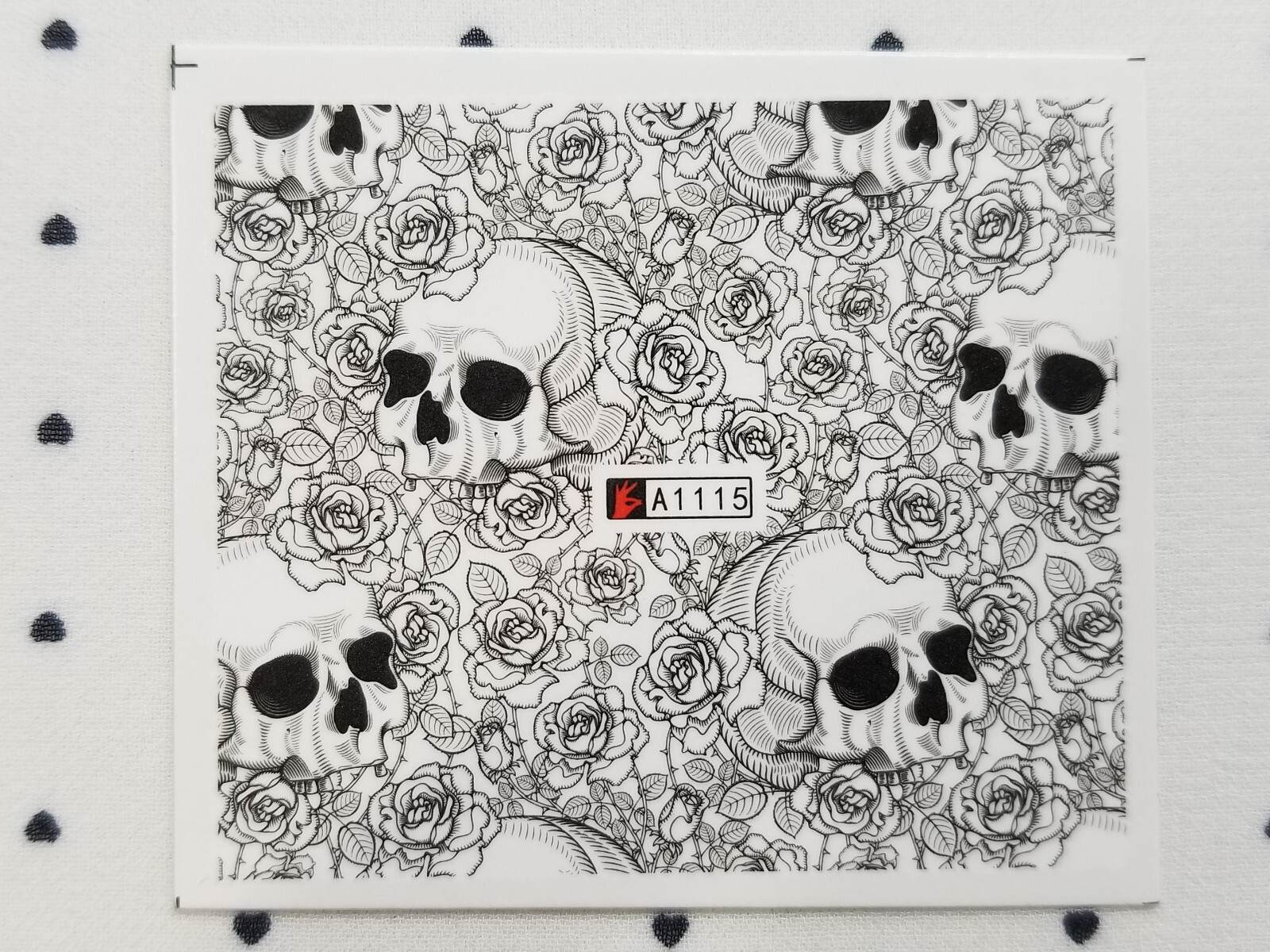 Goth Skull Nail Art Water Transfer Decals Sticker Small 6 Sheets【B】