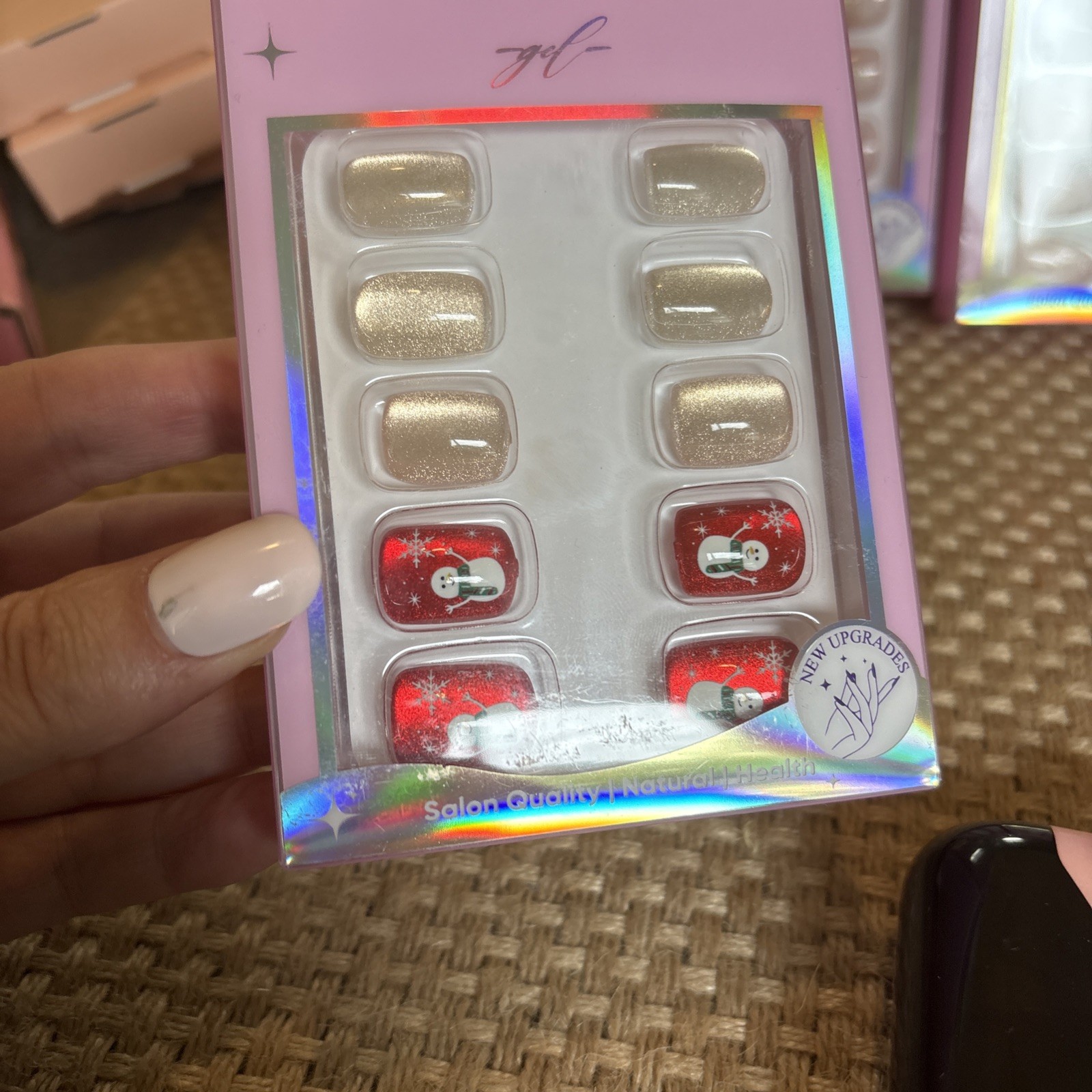 Jofay Press On Nails Christmas Edition Squoval And Almond Shape Glue Incl