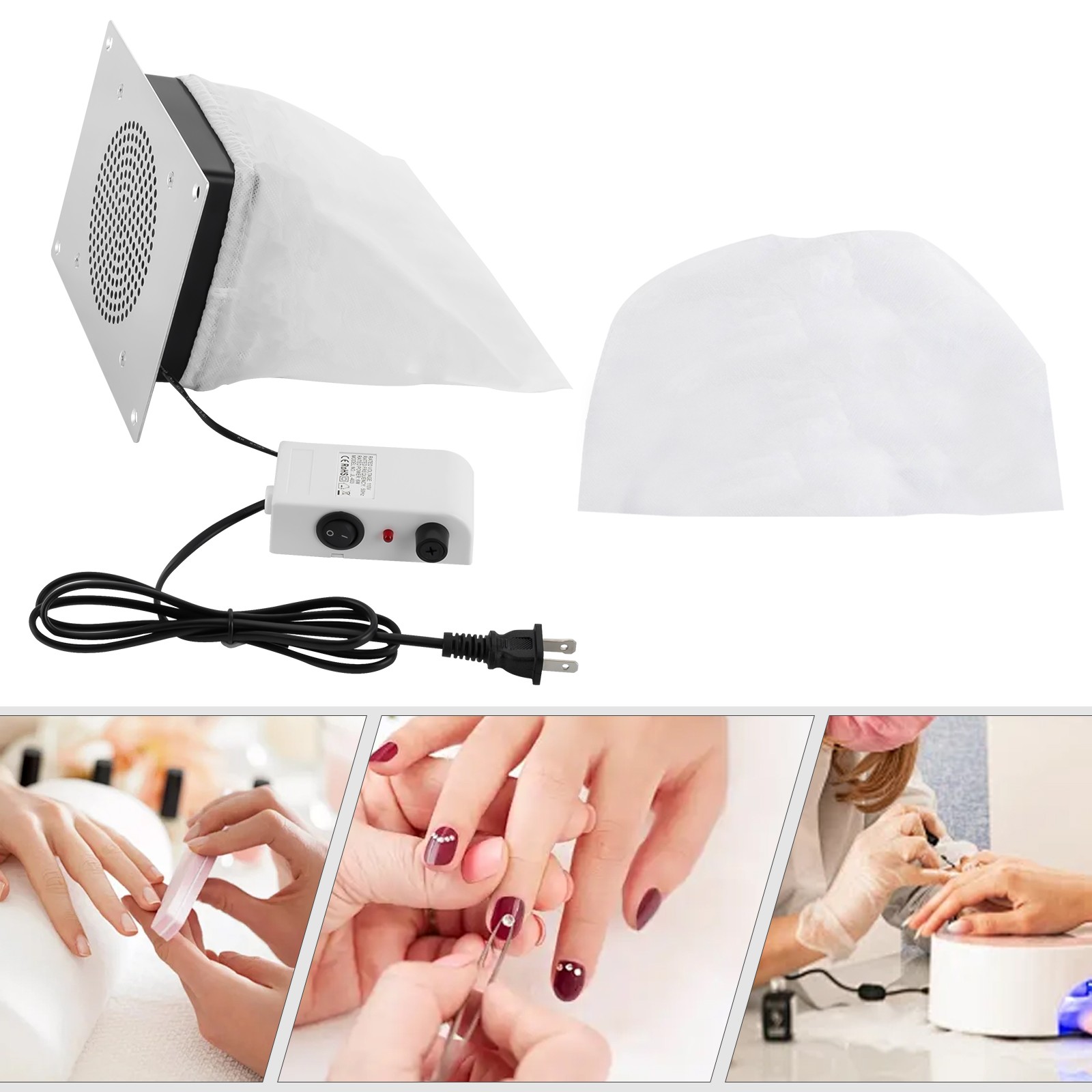 Nail Dust Collector, 110V 6W, 3650 RPM, 4.25 Inch Vacuum Surface, Embedded