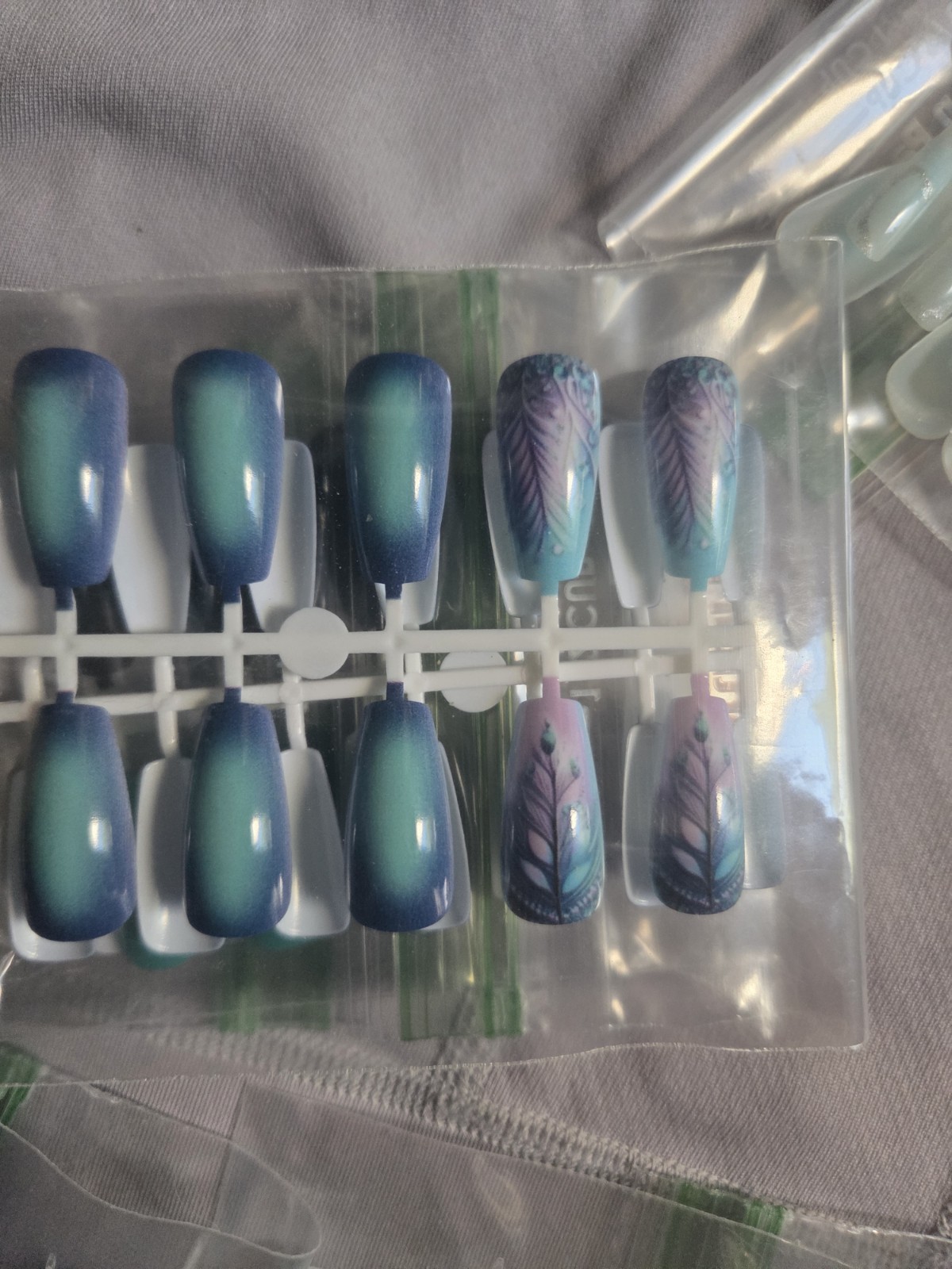 Assorted Press-On Nails Medium Handmade Multicolor Plastic