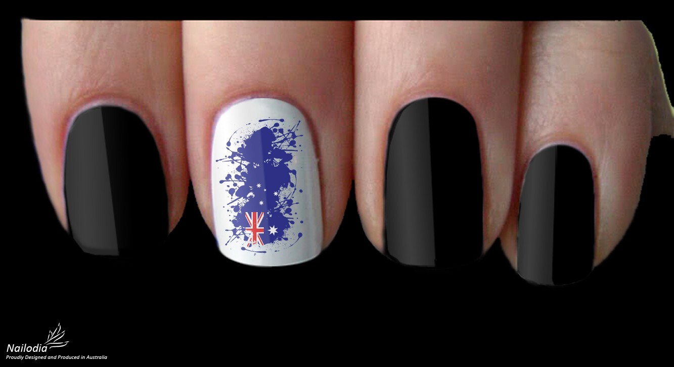 I Love Australia & Aussie Kangaroo Nail Art Decal Sticker Water Transfer Slider
