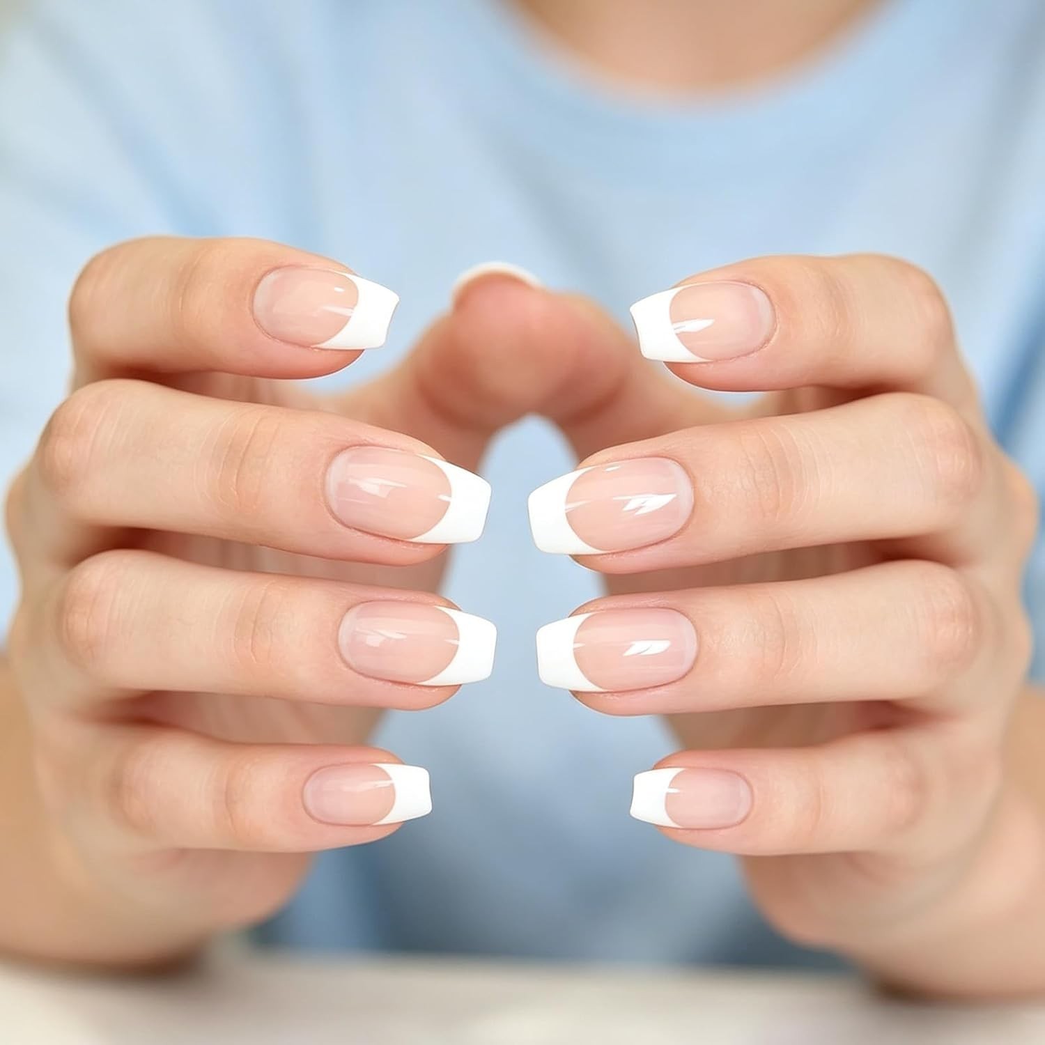 Heat Resistant Ballerina Fake Nails in Natural Nude – 24pcs for Any Occasion