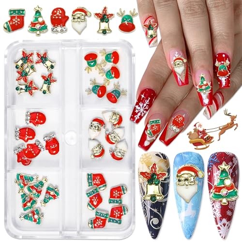 1 Box 30pcs 3D Nail Art Christmas Charms for Nails Christmas Charms KIT1