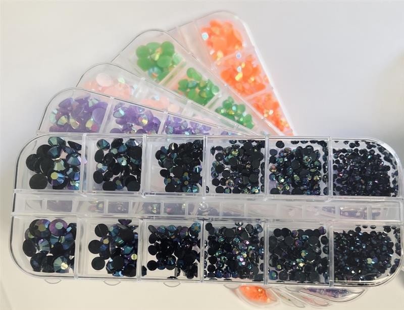 Multicolor Round Flat Back Resin Crystal Rhinestone Nail Jewelry Crafting Gems