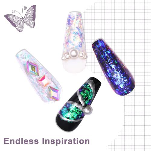 Chameleon Flakes Nail Glitter Irregular Opal Nail Foil Colorful Moonlight