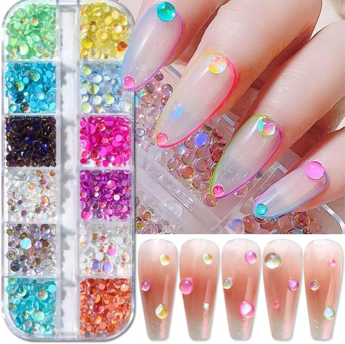Summer Flower Nail Charms 3D Hibiscus Flowers for Nails Gems Spring Nail Jewelry