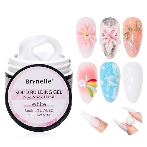 Solid Builder Gel for Nails, Non-Stick 3D Sculpting Gel – Pure 15g for White