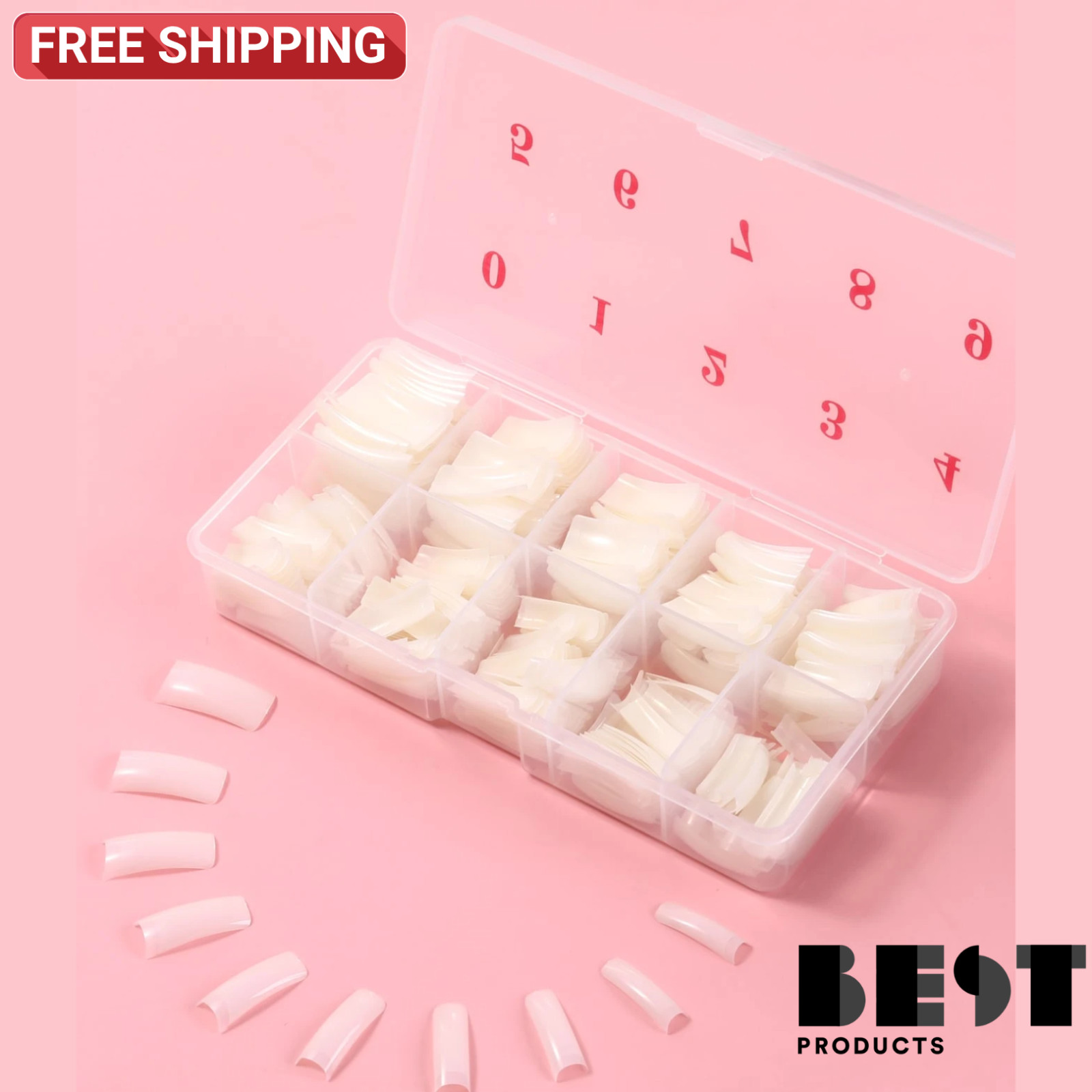 500 Pcs Fake Nails Long Square Fake Nail Press On Nails Nail Supplies for Women