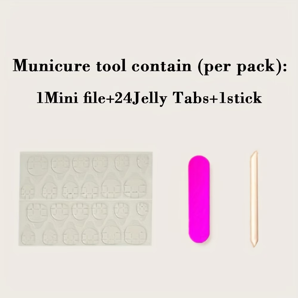 24pcs Short-T On Nails Pink Gradient French Style Fake Nails Glossy Artificial