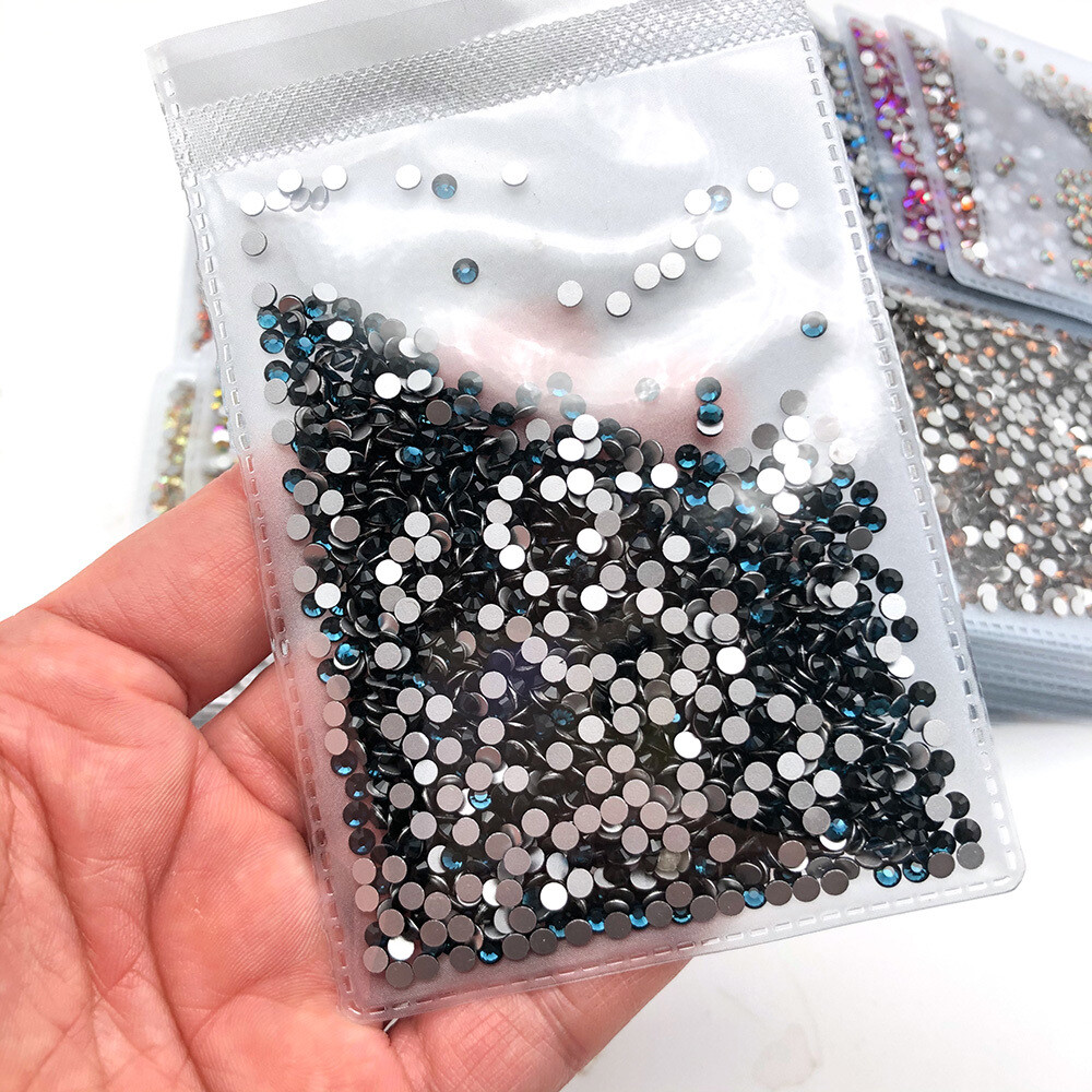 1440pcs/pack SS12(3mm) Round Flatback Crystals Nail Art Rhinestones Glitter Gems
