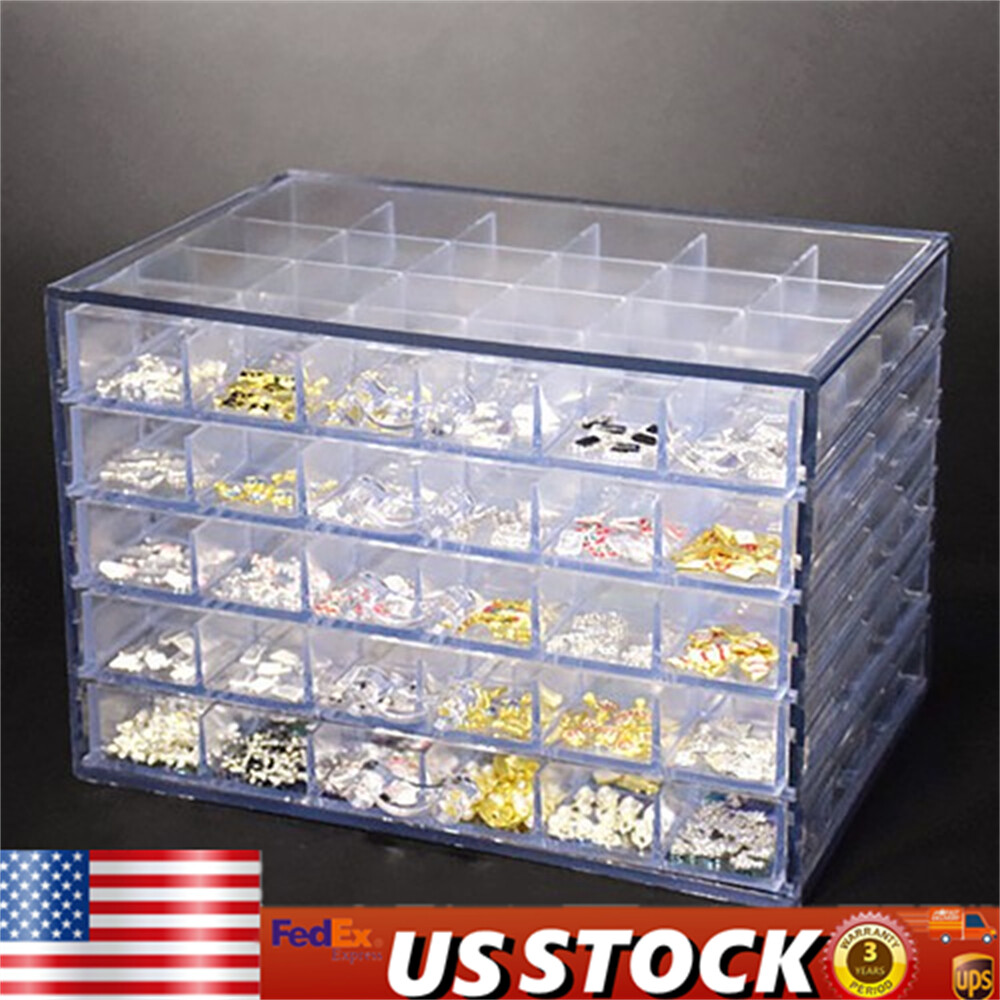 5 Layers Nail Art Supplies Display Organizer 120 Grids Nail Art Storage Box