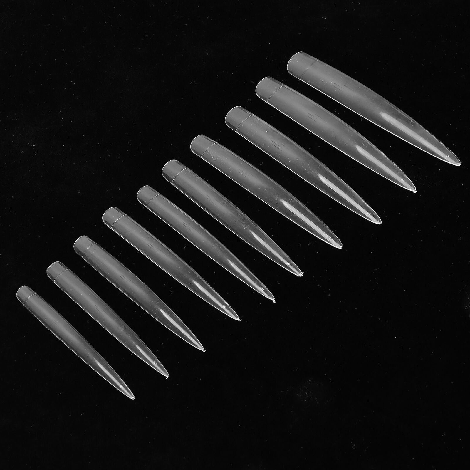 10pcs Professional Long Pointed Nail Tip Home Salon Fake False Nail Set Manicure