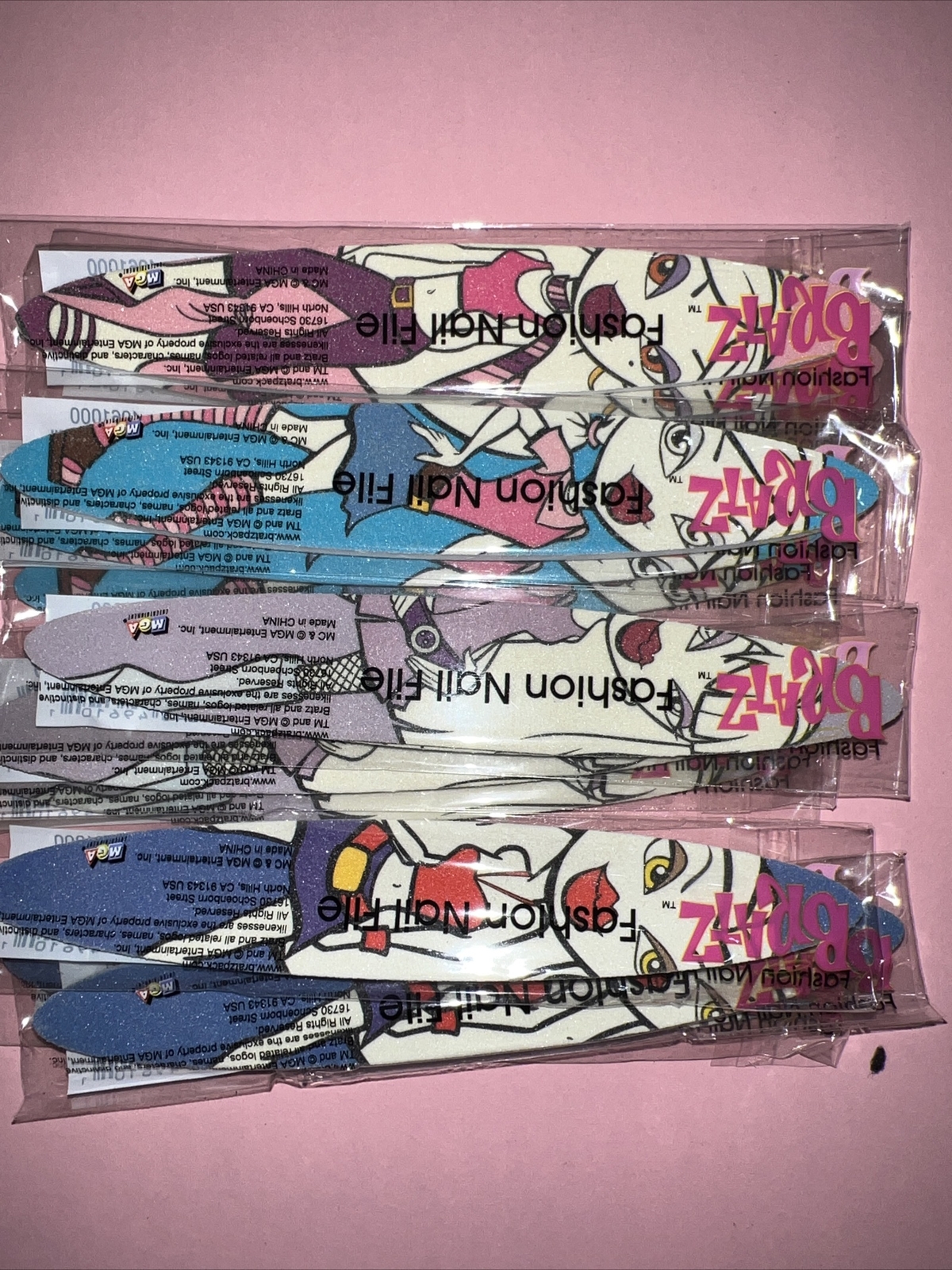 Bratz Dolls Print Nail Care Emery Wands Cloe, Jade, Sasha,Yasmine Lot Of 12