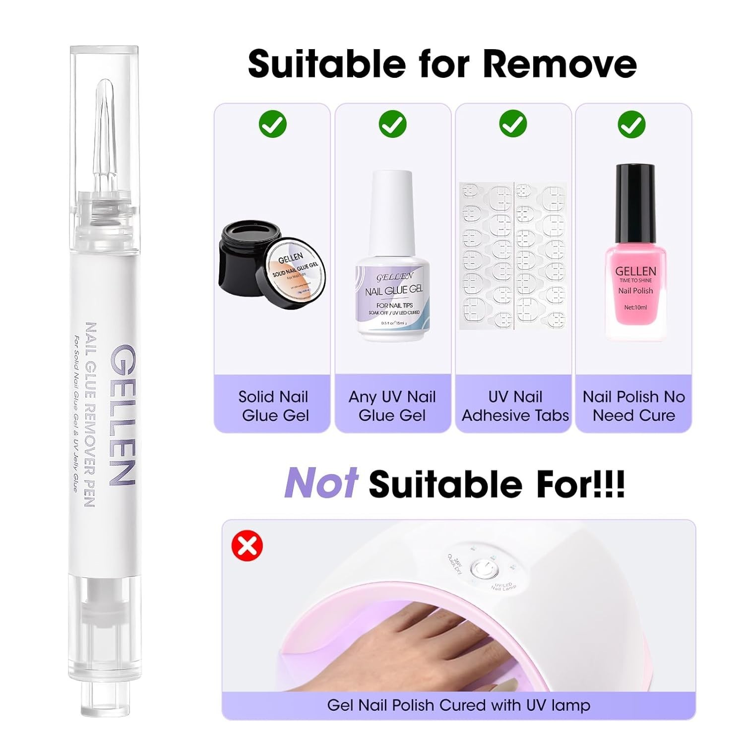 Dual-Action 2 Pcs Nail Glue Remover with Precision Nozzle for Effortless Removal