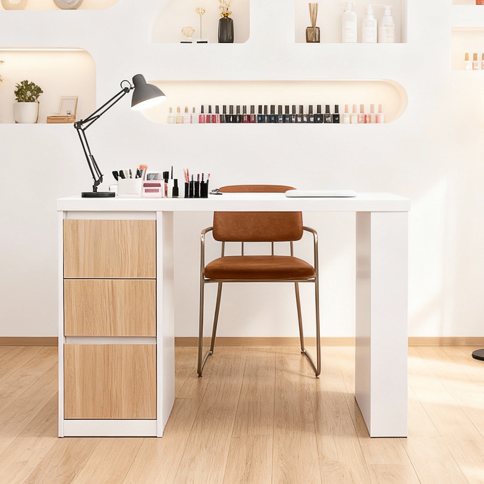 Single manicure table White manicure table Modern nail salon furniture