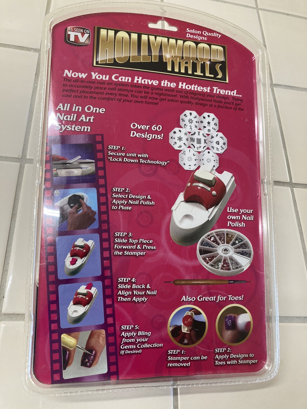 Sealed Inventel Hollywood Nails All In One Nail Art System Kit As Seen On TV