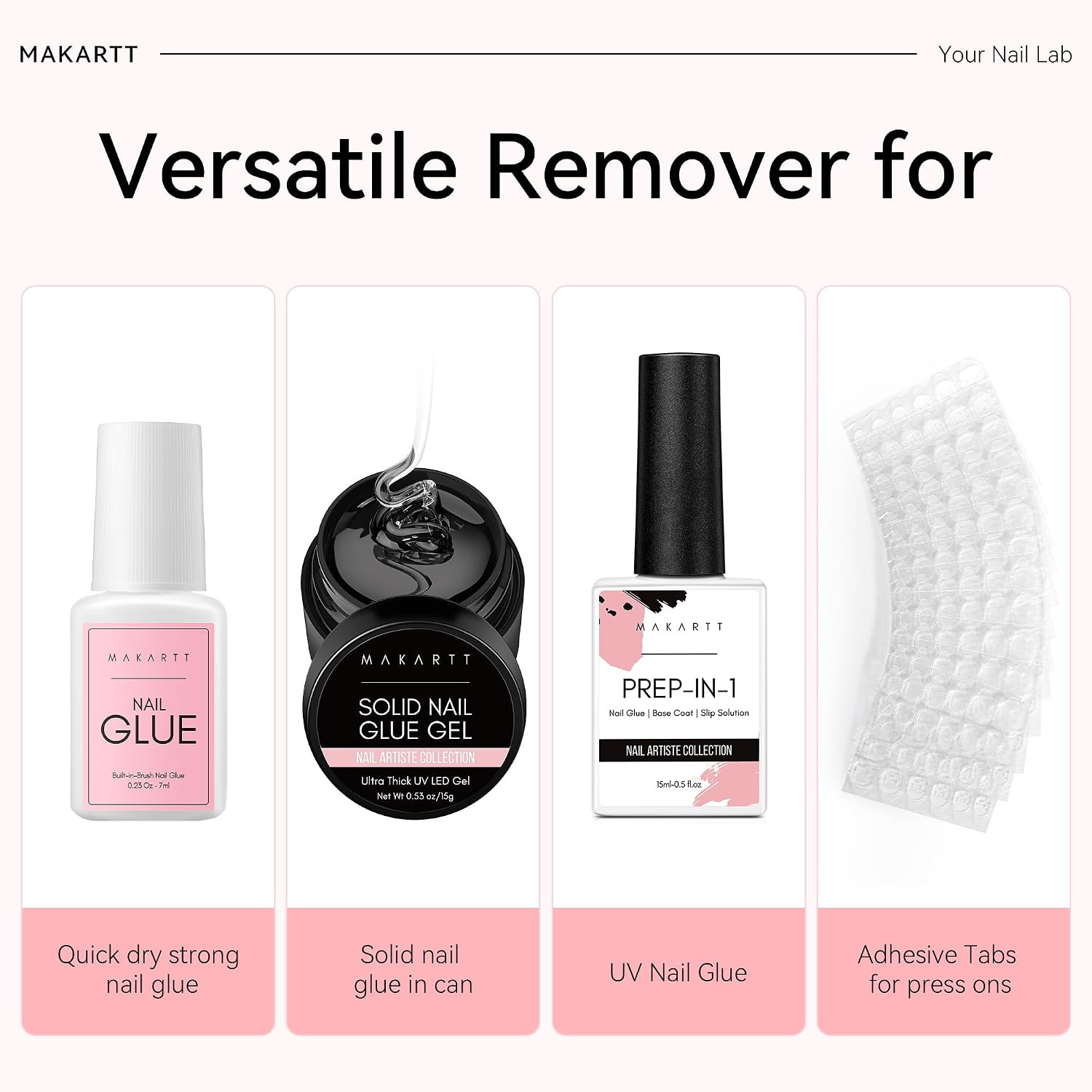 Makartt Press-On Nail Glue Remover: Non-Acetone Glue Debonder with Vitamin E for