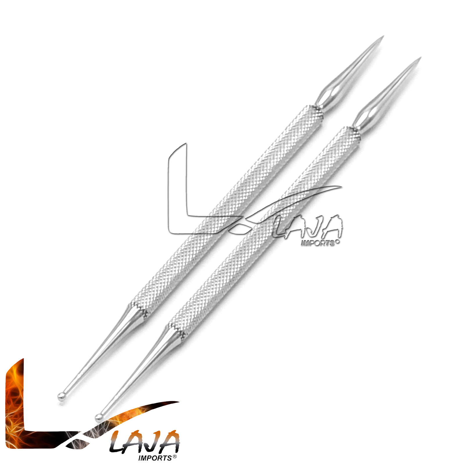 2 Pcs Nail Art Dotting Tool NEEDLE & DOTTER Double Ended Paint Designing BTS-218