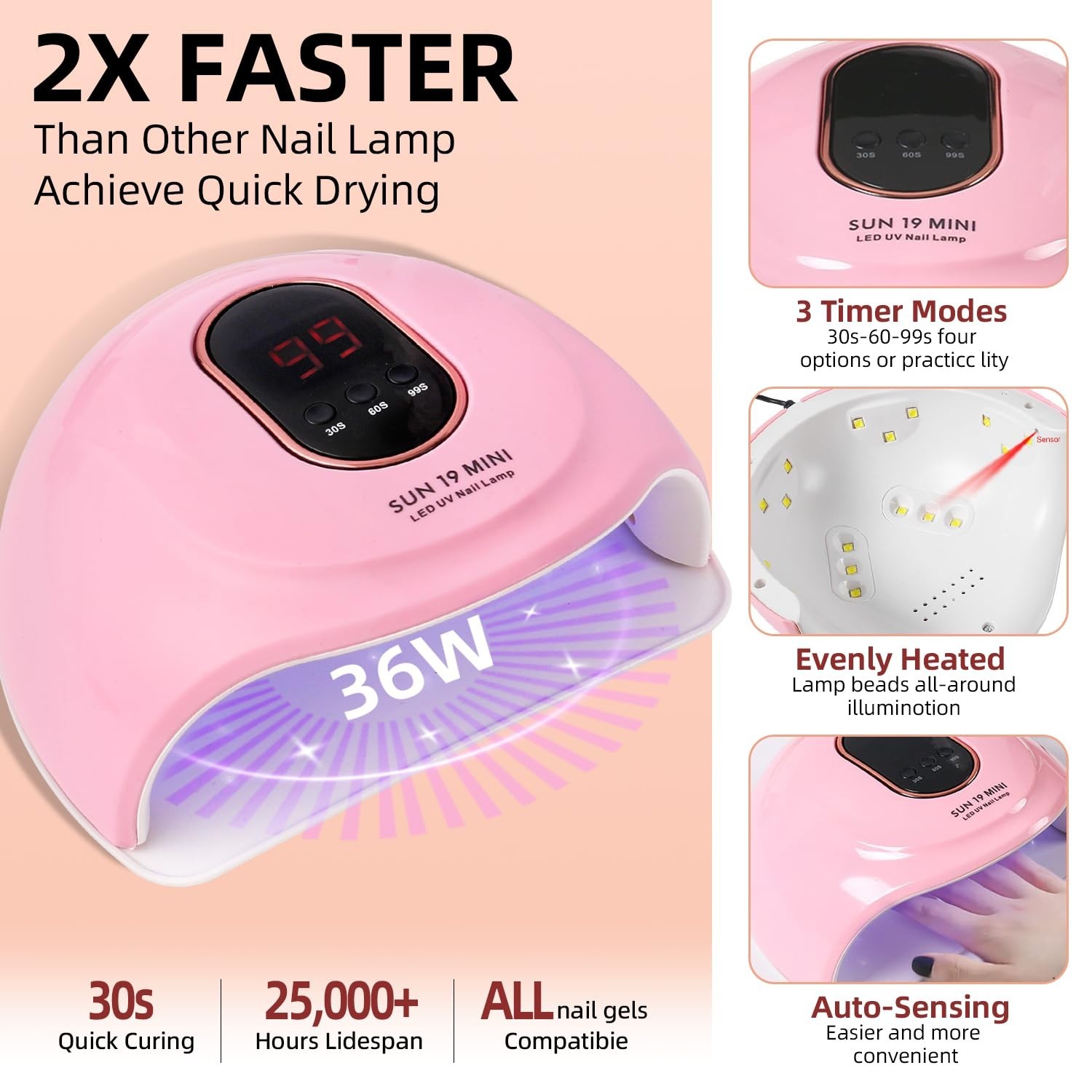 Professional Acrylic Nail Kit with UV Light