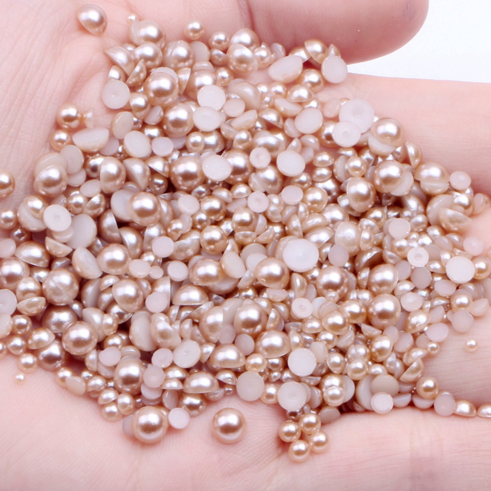 10,000 pcs Acrylic Tiny Half Pearl Flatback Round Bead 1.5mm Nail Art Tips