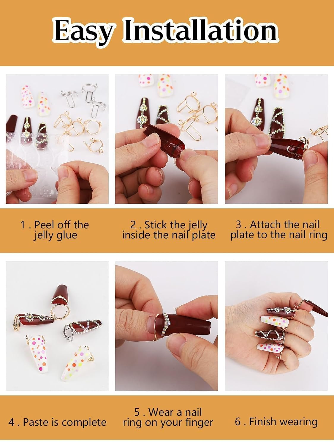 20PCS Adjustable Nail Rings Set – Adjustable Wudu Fingernail Rings Set