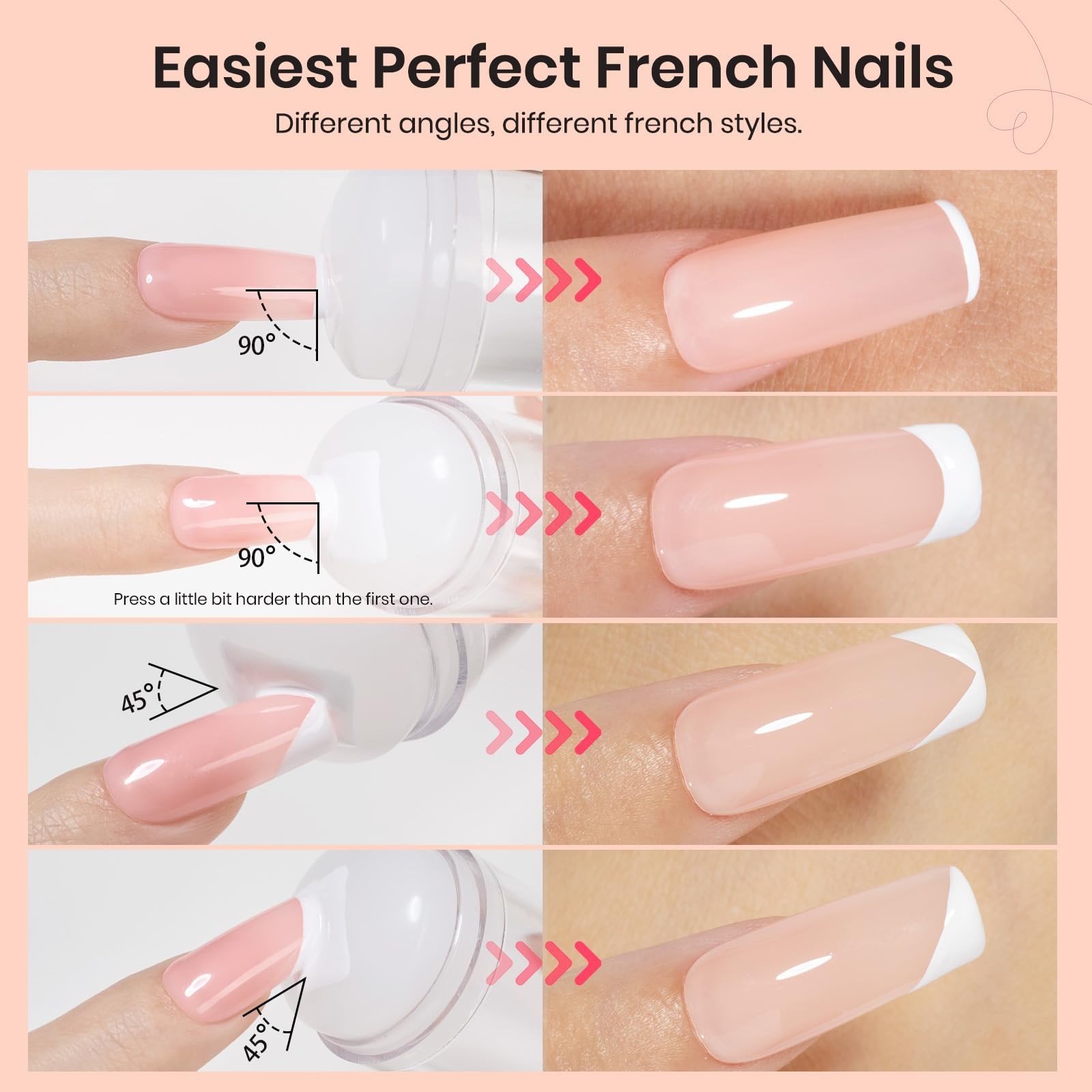 Beetles Nail Stamp French Tip Tool, 4Pcs Single Head Nail Stamper | Easy Mani…