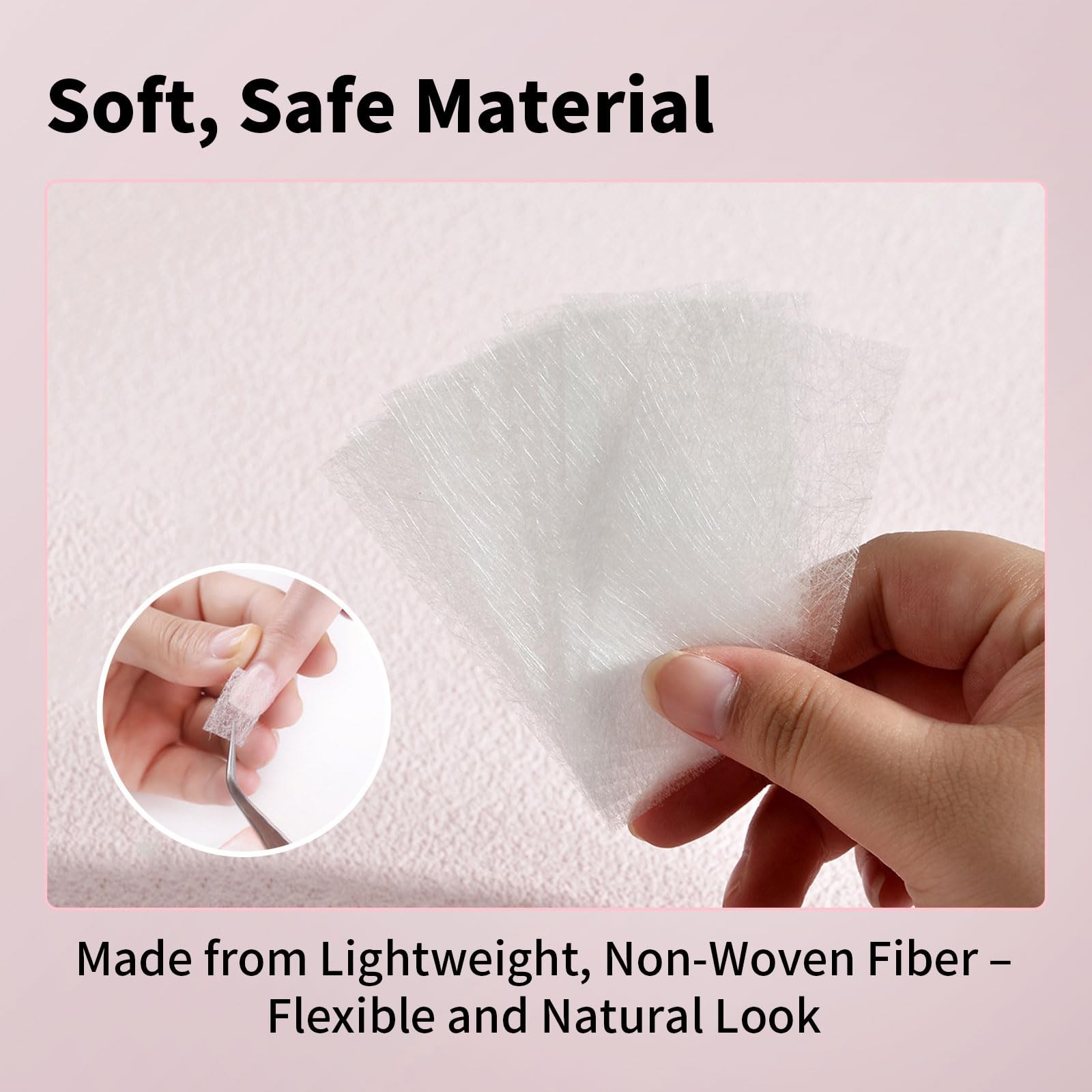 KMYZQDV 100PCS Fiberglass Nail Wrap Extension Kit Nails Repair Natural white