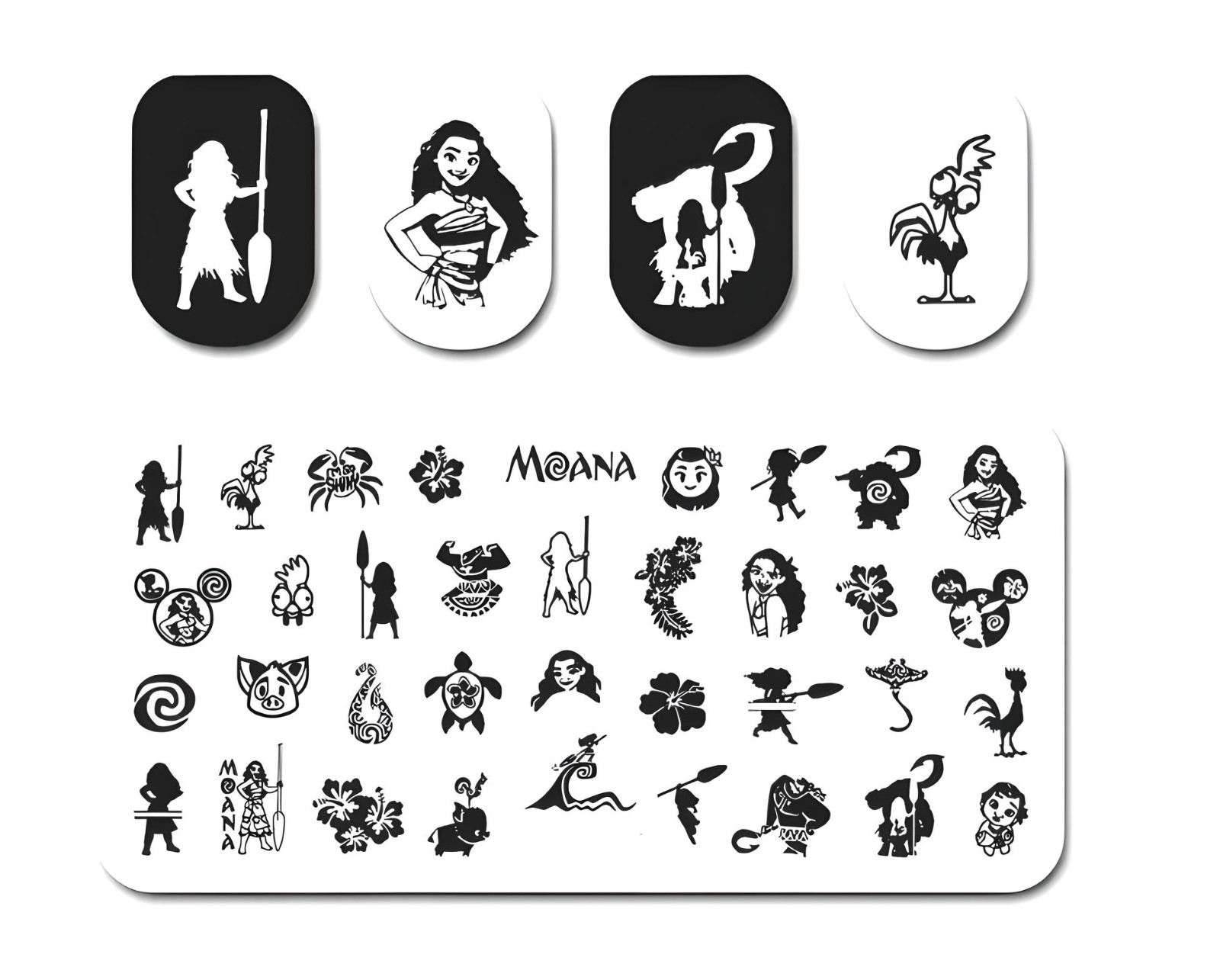 High- Quality Durable Stainless Steel Disney’s Moana Nail Stamping Plate