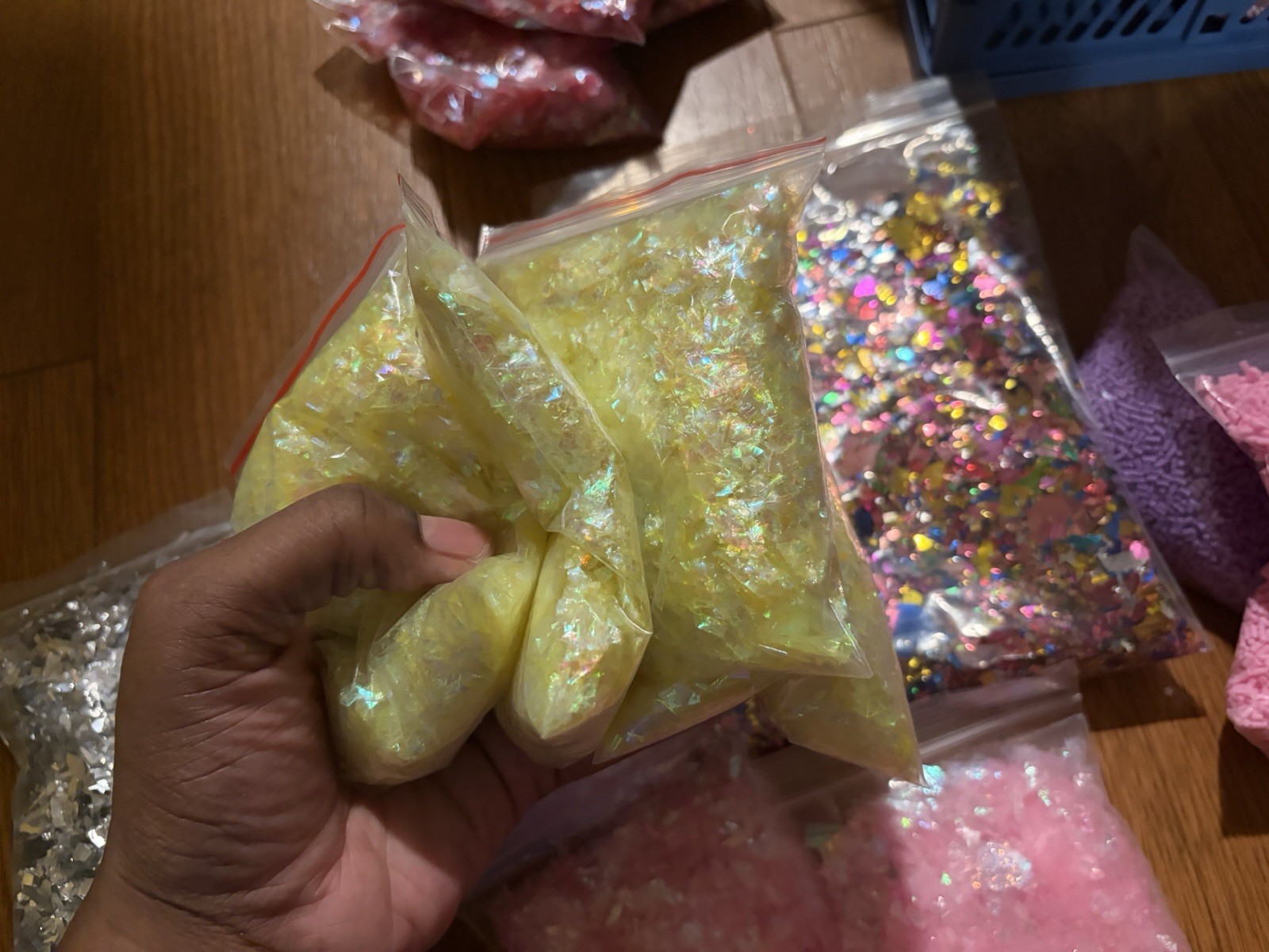 Big IRIDESCENT GLITTER FLAKES Nail Art Resin Craft Mylar Shreds