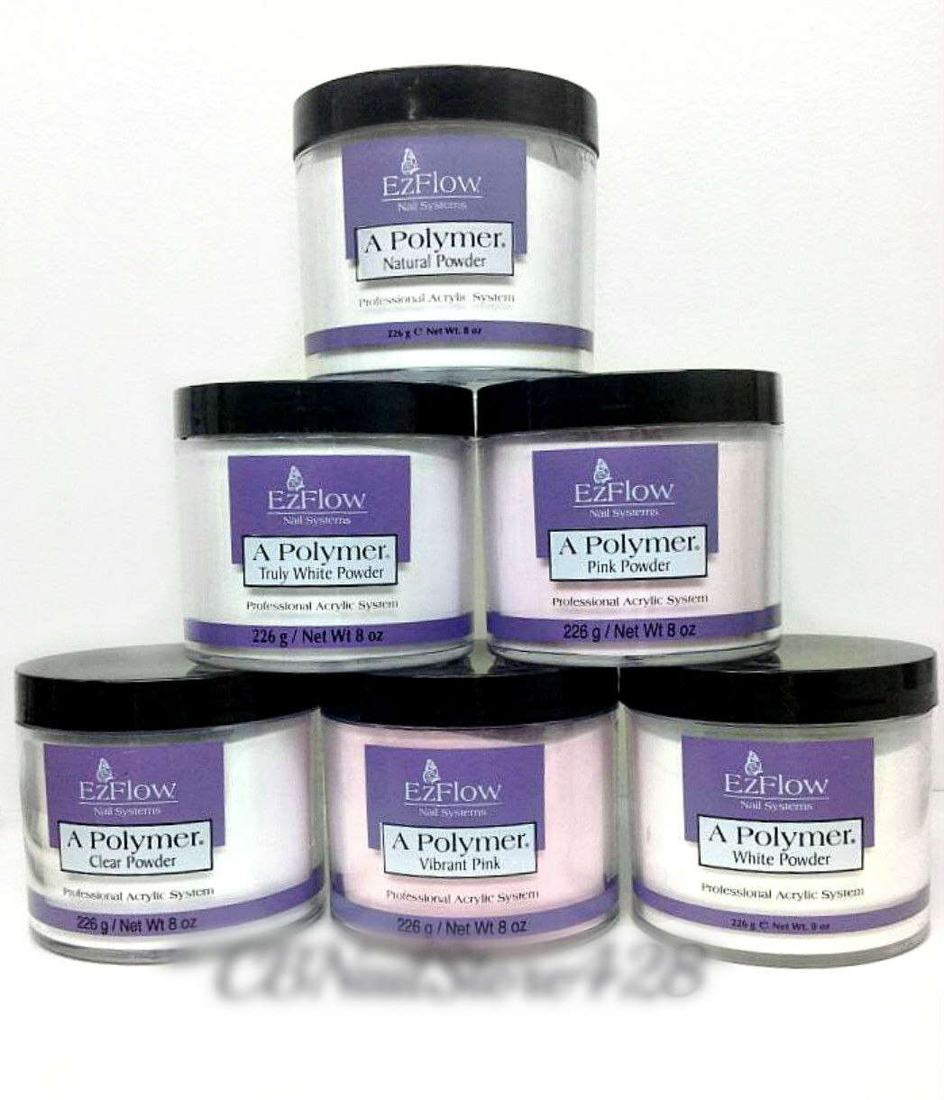 Ezflow – Polymer Acrylic Nail Powder 8oz/226g – Choose Your Color