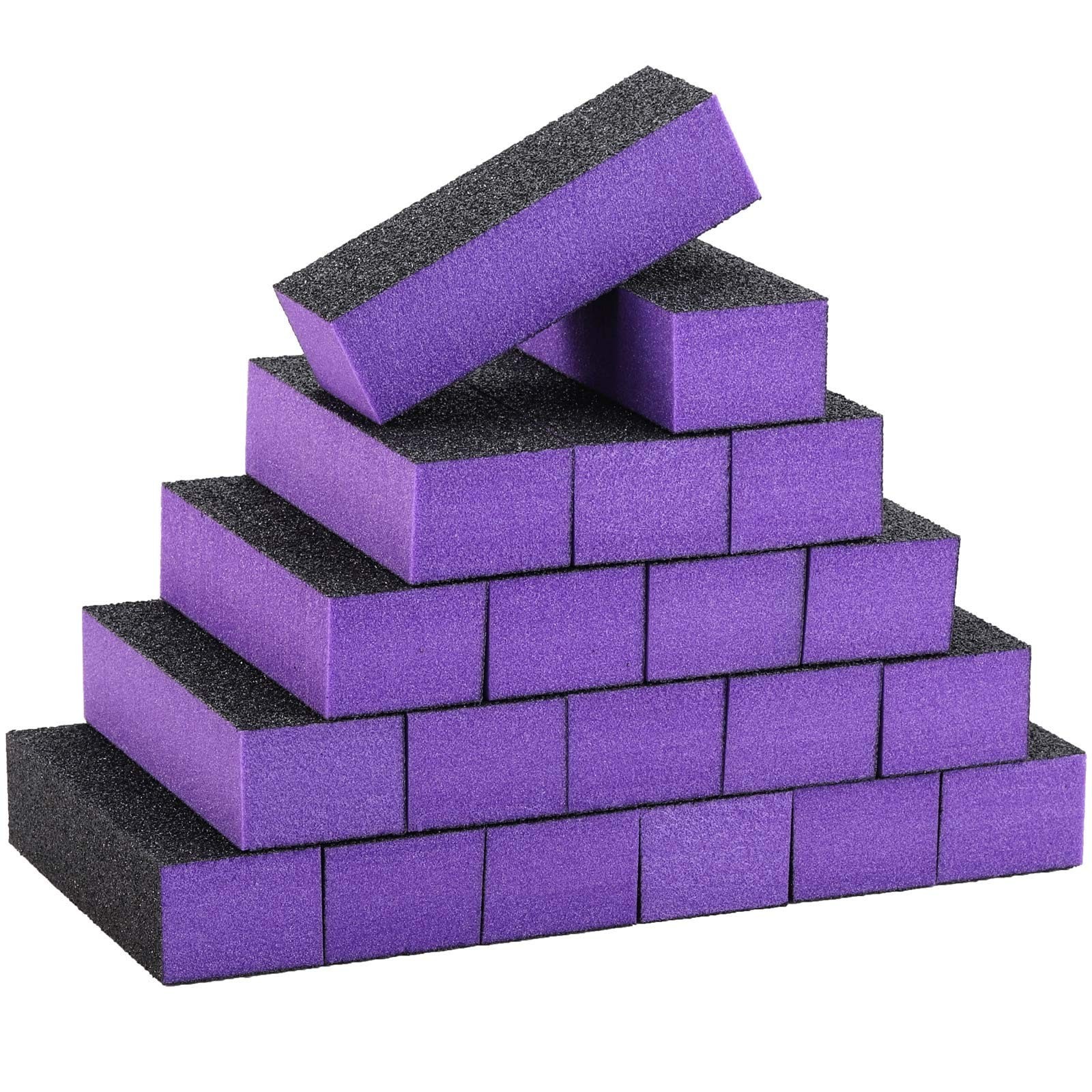 20 Pcs Nail Buffer Block Sponge Sanding Buffing File 80/120 Grit 3 Sides Nail…