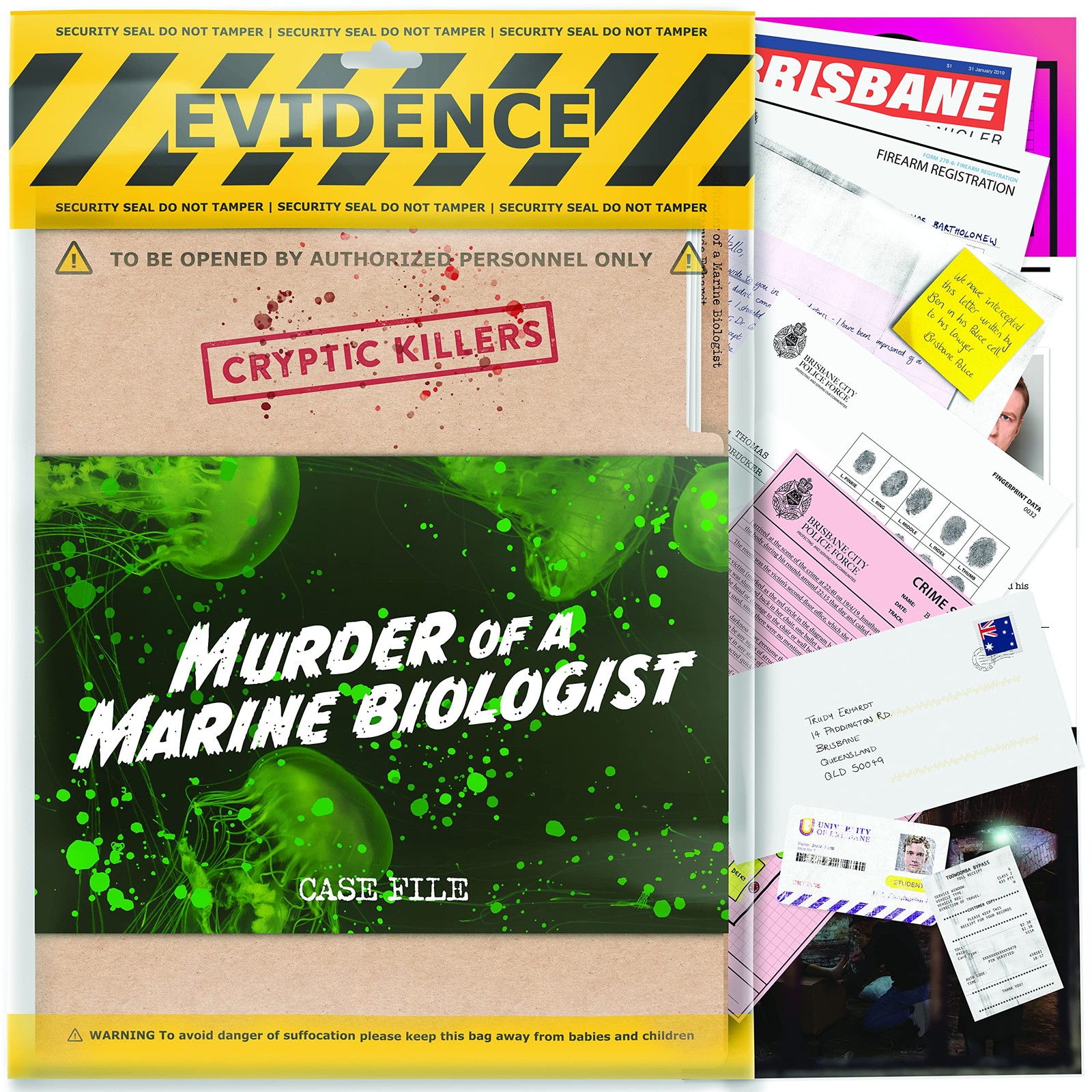 Cryptic Killers Unsolved Murder Mystery Game – Cold Case One Size, Multicolor