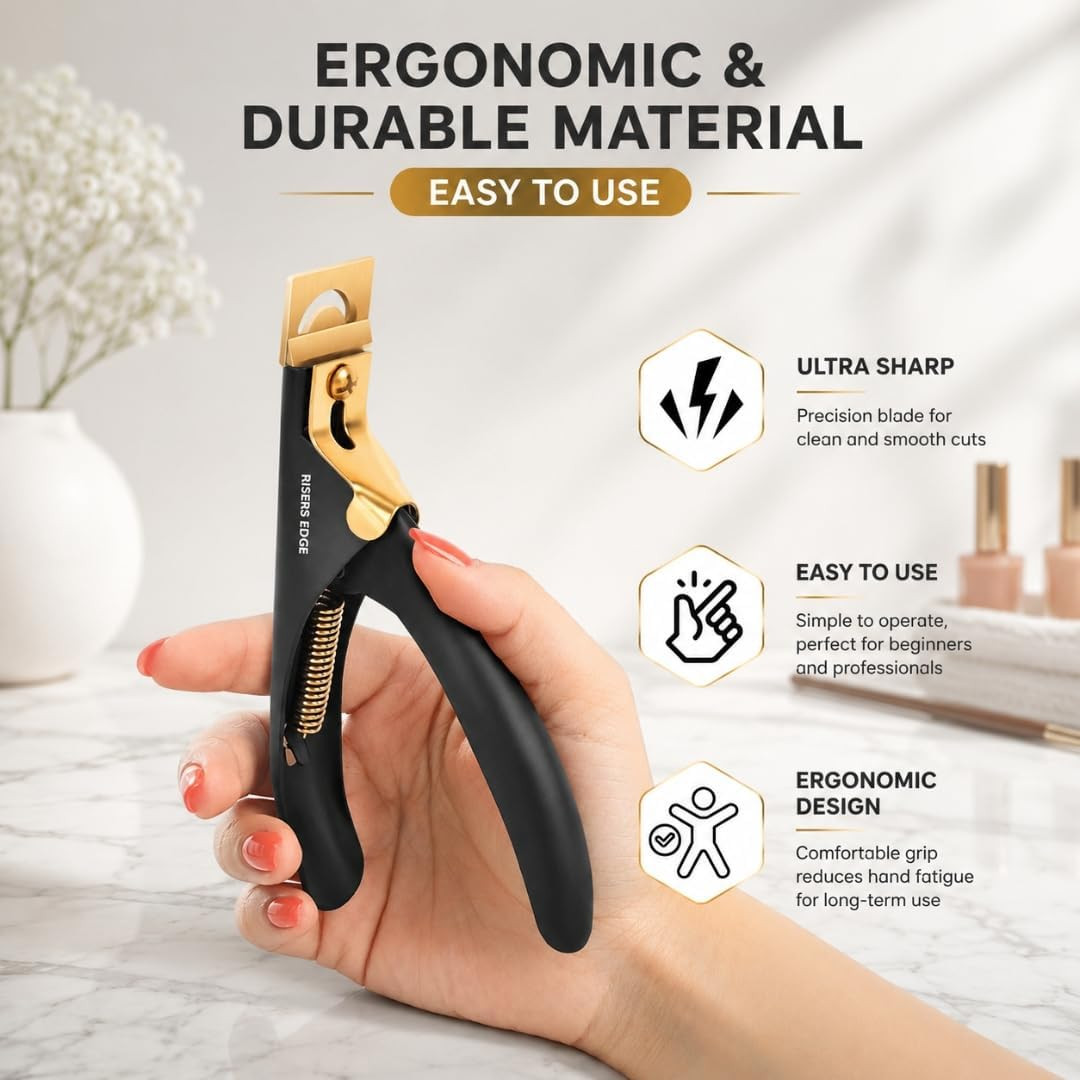 Acrylic Nail Tip Cutter, Professional Stainless Steel Nail Cutter for Acrylic