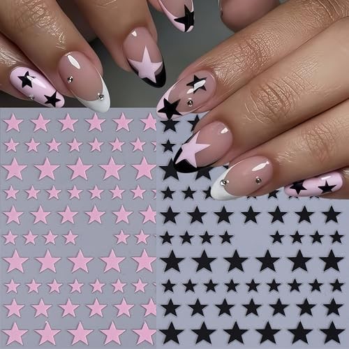 10 Sheets Y2k Star Nail Art Stickers 4th of July Nail Decals five-pointed star