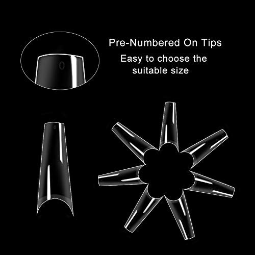 500PCS French Style False Nails Tips Half Cover Acrylic Gel Fake Tip Clear