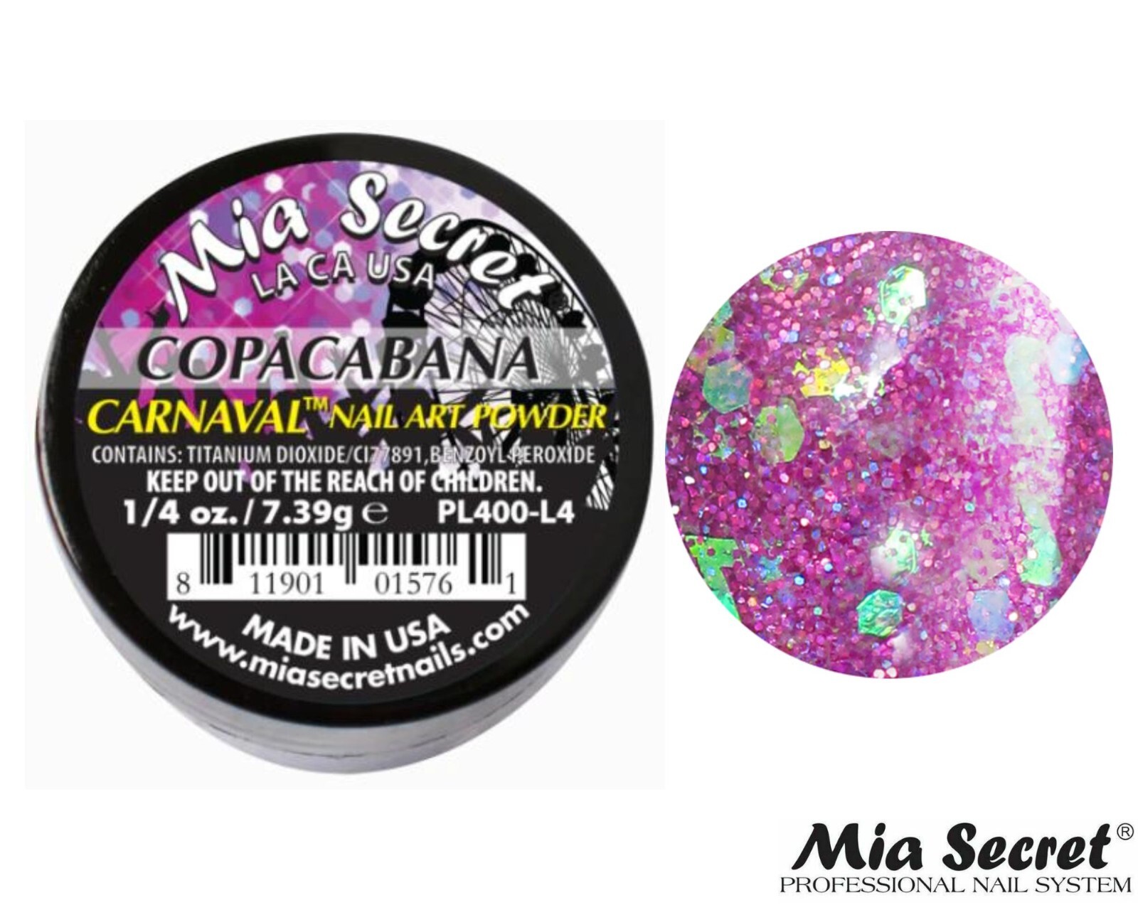 Mia Secret Nail Art Powder Carnaval Collection (COPACABANA) 1/4oz