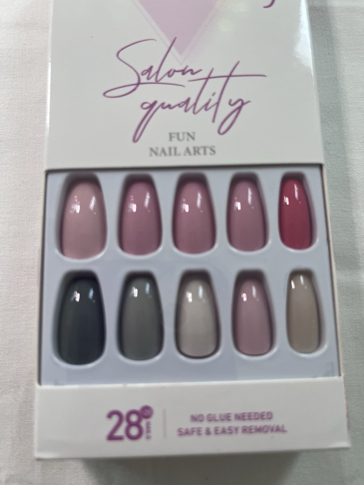 Vamony Press-On Nails Glossy Multicolor Oval & Square Full Cover No Glue Needed