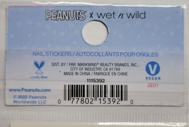 Set of 2 Peanuts X Wet n Wild Ha Ha Ha Ho Ho Ho Christmas Nail Stickers Sheets