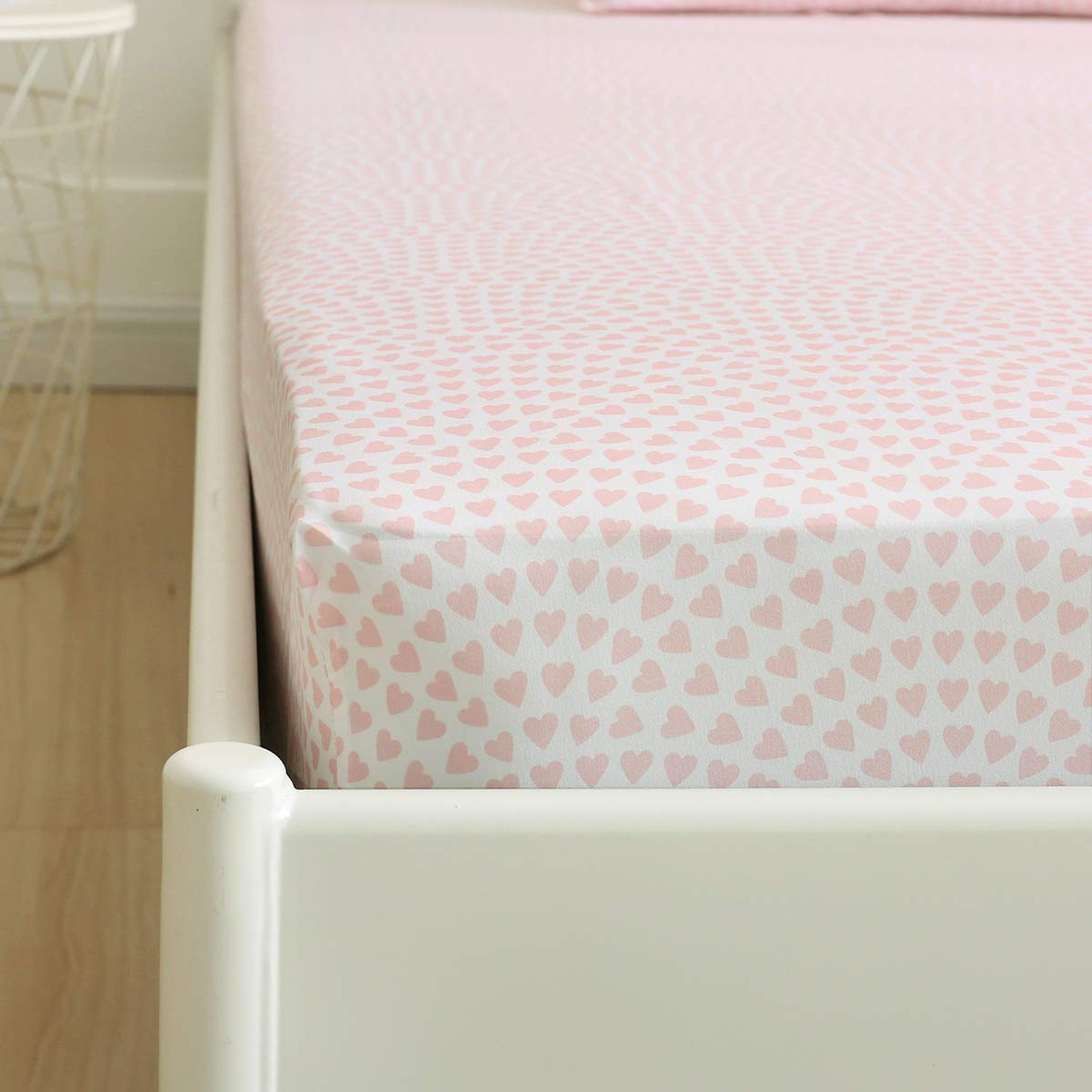 Vonty Kids Bed Sheets Full Pink Heart Printed Sheets for Girls, Soft Lightwei…